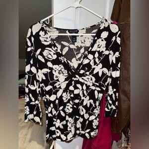 H&M black and white top